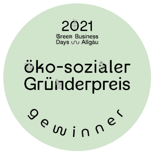 Wir sind die Gewinner des Öko-sozialen Gründerpreises der Green Business Days Allgäu 2021