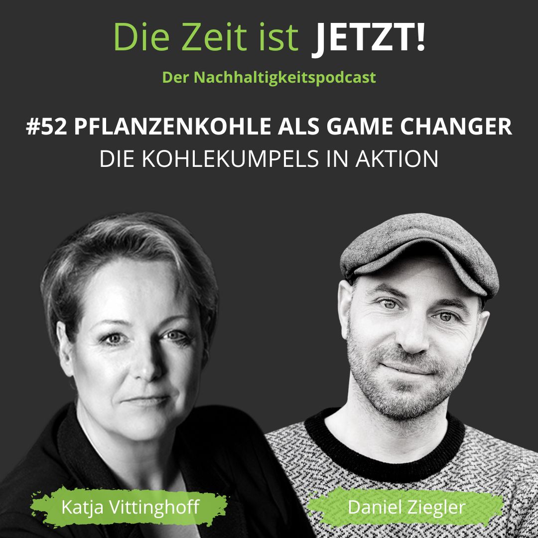 Die Zeit ist JETZT! Plakat zur Podcast-Folge mit Daniel und Katja